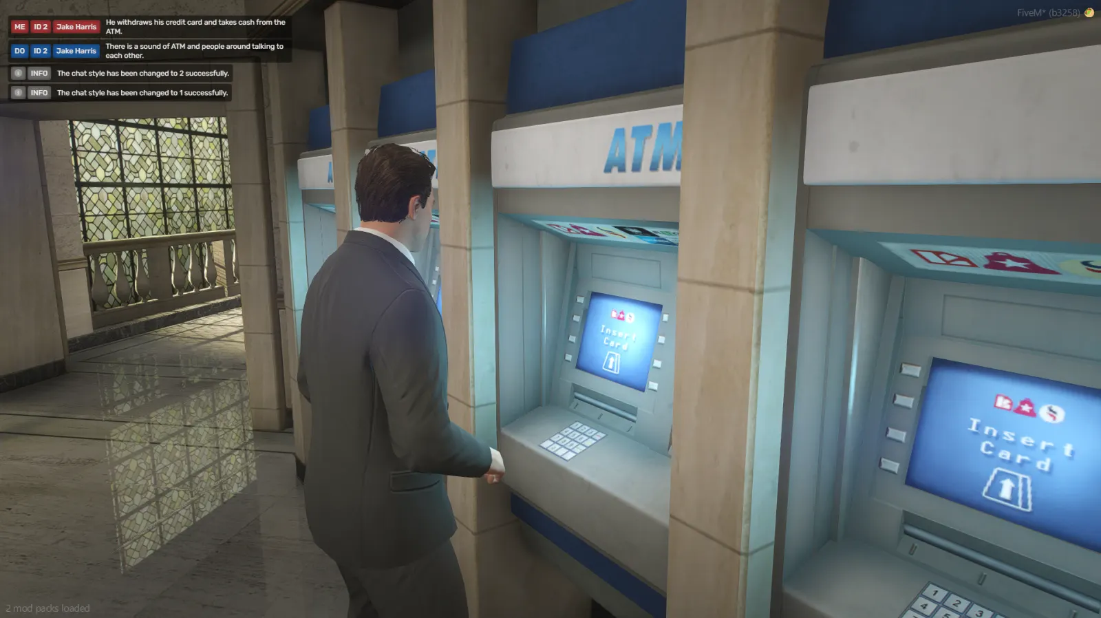 Dynamic Chat roleplay messages beside an in-game ATM